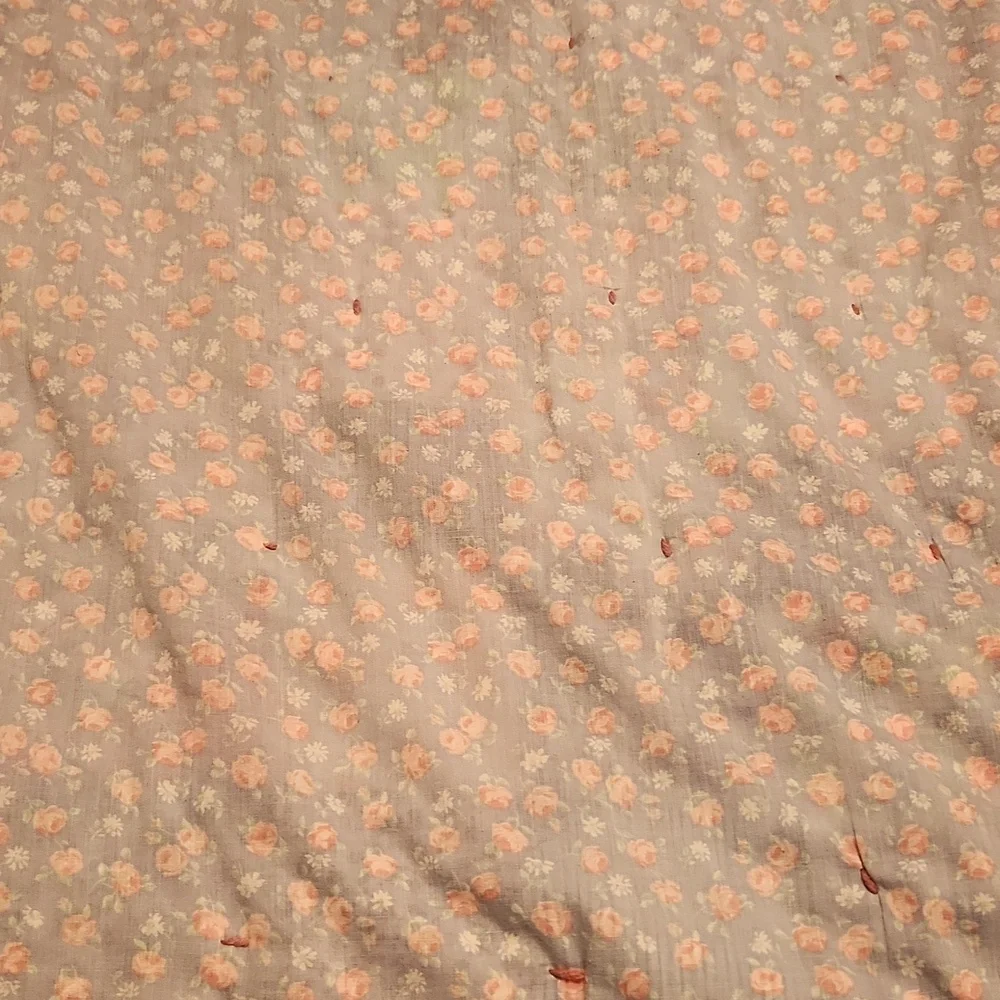 Vintage 90's Moody Floral Grunge Whimsigoth Cottegecore Distressed Throw Quilt